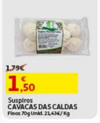 Auchan Suspiros f.cavacas das caldas finos 70g promoção