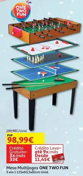 Auchan Mesa multijogos one two fun 5 em 1 125x60.5x81cm promoção