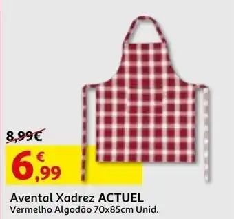 Auchan Avental xadrez actuel vermelho algodão 70x85 promoção