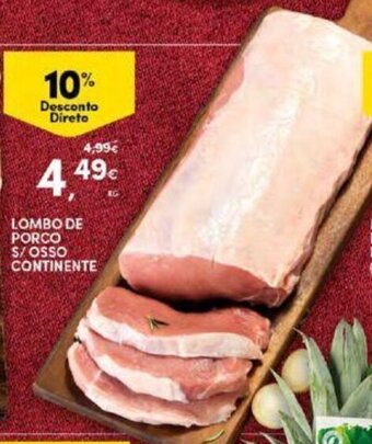Continente Lombo de Porco s/ Osso Continente 1kg promoção