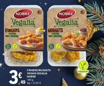 E.Leclerc Fingers/ Nuggets Vegan Vegalia Nobre 160g promoção