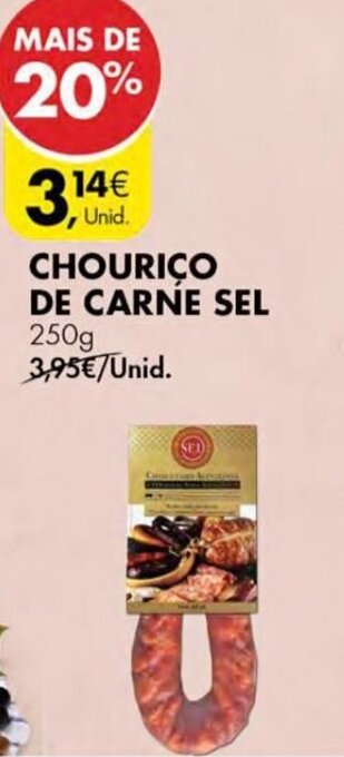 Pingo Doce Chourico de Carne Sel 250g promoção