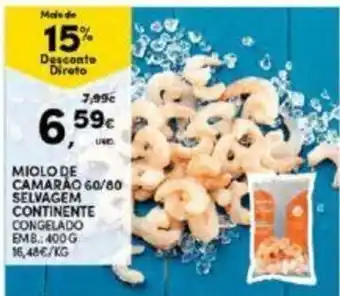 Continente Miolo de Camarao 60/80 Selvagem Continente promoção