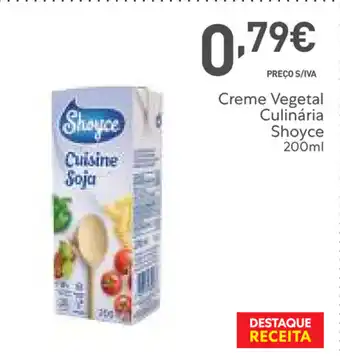 Recheio Creme Vegetal Culinária Shoyce 200ml promoção