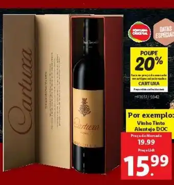 Lidl Vinho tinto cartuxa promoção