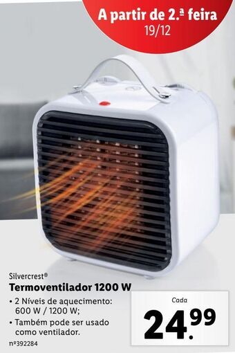 Lidl Termoventilador silvercrest promoção