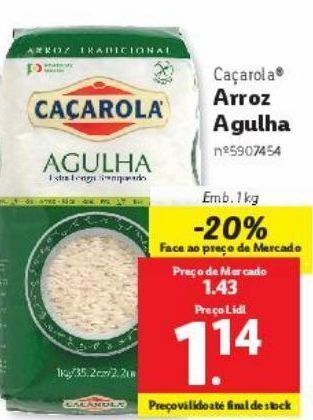 Lidl Arroz agulha caçarola promoção