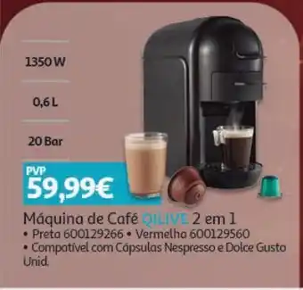 Auchan Máquina café capsulas qilive promoção