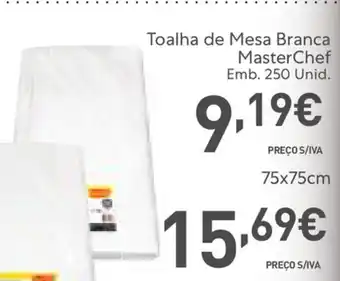 Toalha de Mesa Branca MasterChef 250 Unid 75x75cm