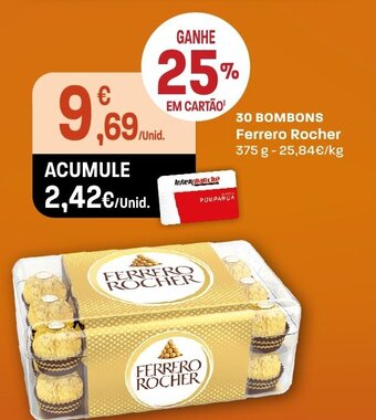 Intermarché 30 Bombons Ferrero Rocher 375g promoção