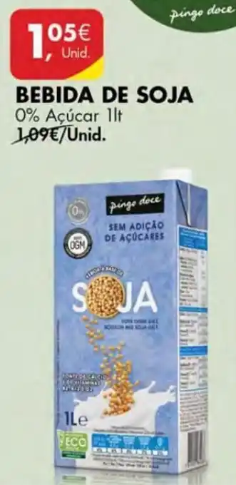 Pingo Doce Bebida de Soja 1L promoção