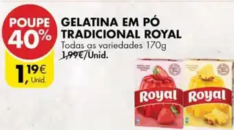 Pingo Doce Gelatina em po Tradicional Royal 170g promoção