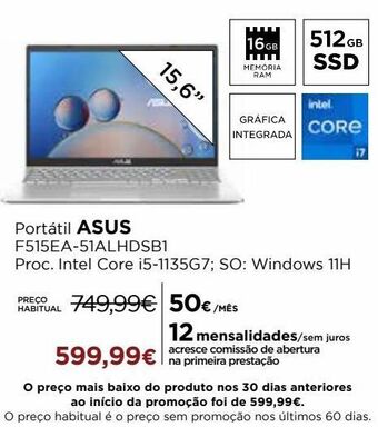 El Corte Inglés Computador portátil asus promoção