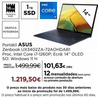 El Corte Inglés Computador portátil asus promoção