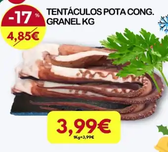 Ponto Fresco Tentaculos pota cong. granel 1kg promoção