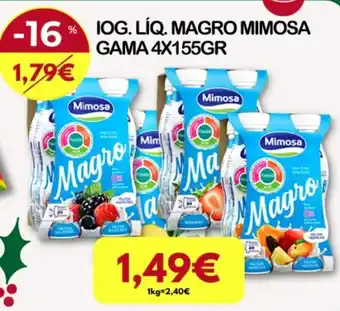 Ponto Fresco Iog. Liq. Magro Mimosa Gama 4x155g promoção