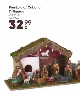 Presepio c/ cabana 44 figuras 24.5x47cm