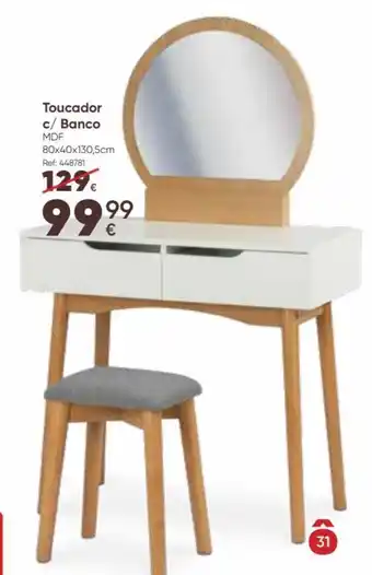 Hôma Toucador c/ Banco promoção