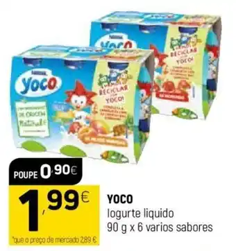 Coviran Yoco Iogurte Liquido 90g x 6 Varios Sabores promoção
