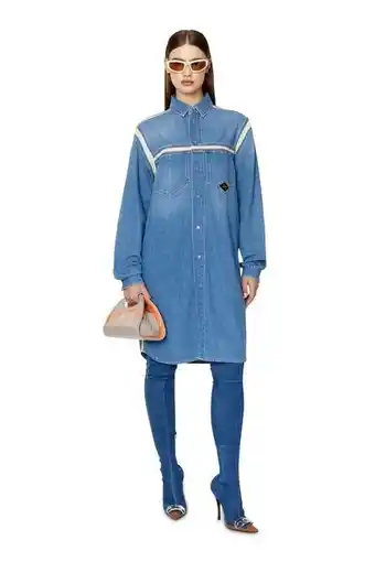 Diesel Denim shirt dress with inserts promoção