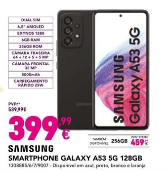 Radio Popular Samsung Smartphone Galaxy A53 5G 128GB promoção