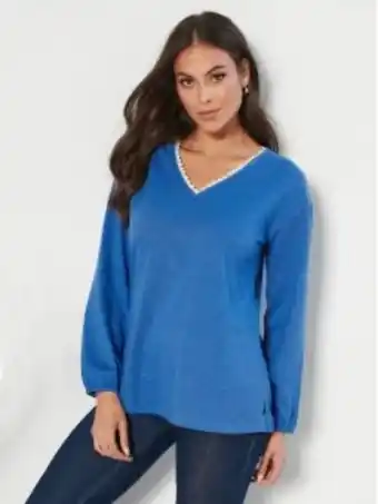 Venca Blusa manga comprida com renda no decote promoção