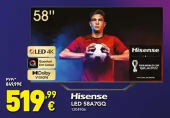 Radio Popular Hisense Led 58A7GQ promoção