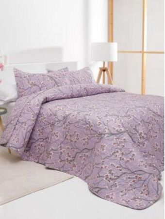 Colcha acolchoada estampada com fronha de almofada