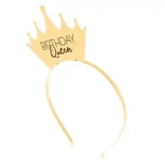 Claire's Birthday queen crown headband - gold promoção