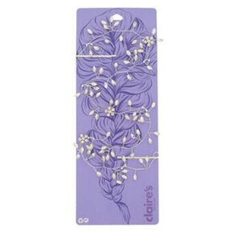Claire's Silver glass rhinestone leaf hair vine promoção