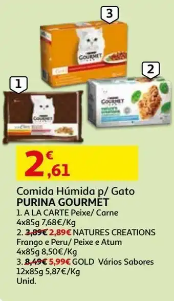 Auchan Comida húm gato purina gourmetgold promoção