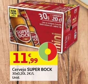 Auchan Cerveja super bock30x0.20l promoção