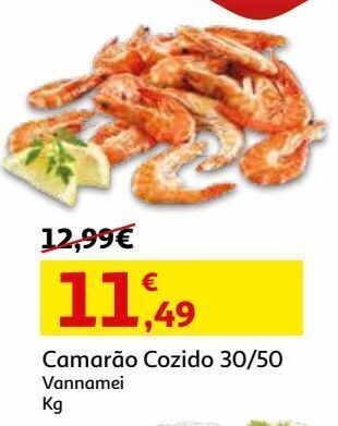 Auchan Camarão cozido 30/50vannamei kg promoção