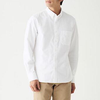 Muji Washed oxford button down shirt promoção