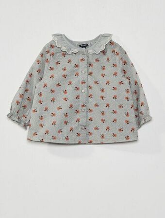 Kiabi Blusa 'florida' com gola claudine promoção