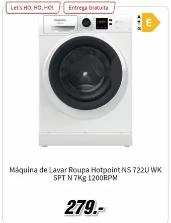 MediaMarkt Maquina de Lavar Roupa Hotpoint NS 722U WK SPT N 7kg 1200RPM promoção