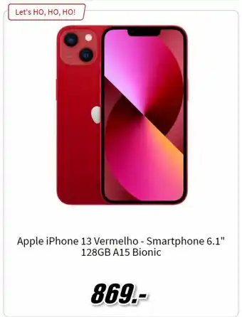 MediaMarkt Apple Iphone 13 Vermelha Smartphone 6.1" 128GB A15 Bionic promoção