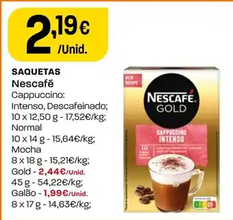 Intermarché Saquetas Nescafe promoção