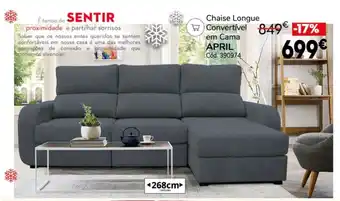 Conforama Chause Longue Corvertivel em Cama April promoção