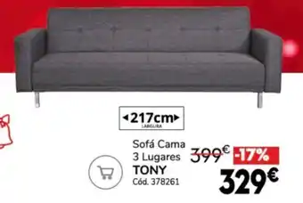 Sofa Cama 3 Lugares Tony 217cm