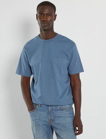 Kiabi T-shirt lisa com bolso frontal promoção