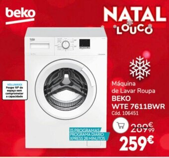 Maquina de Lavar roupa Beko