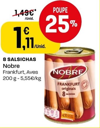 Intermarché 8 Salsichas Nobre 200g promoção