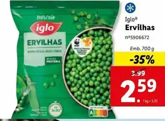 Lidl Ervilhas iglo promoção