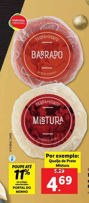 Lidl Queijo de prato mistura promoção