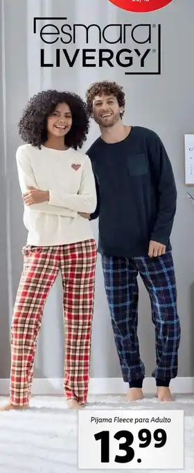 Lidl Pijama fleece para adulto promoção