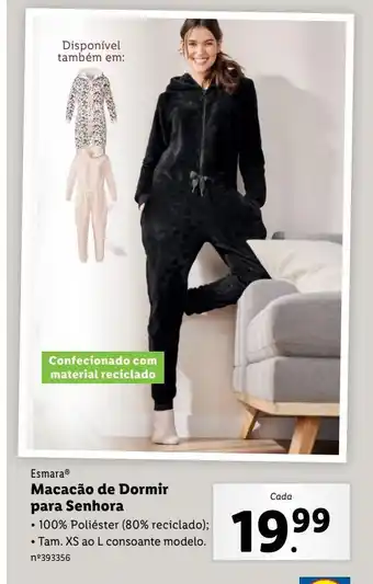 Lidl Macacão de dormir para senhora promoção