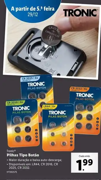 Lidl Pilhas tipo botão promoção