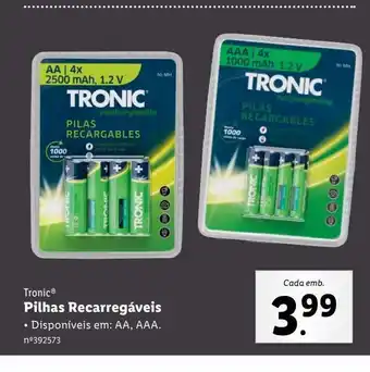 Lidl Pilhas recarregáveis promoção