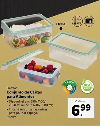 Conjunto de caixas para alimentos